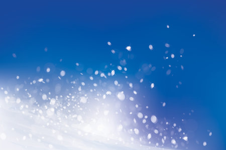 Vector of winter scene, white snow and blue sky のイラスト素材