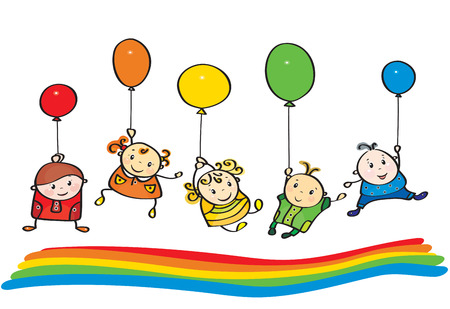 Vector kids rainbow colors.のイラスト素材