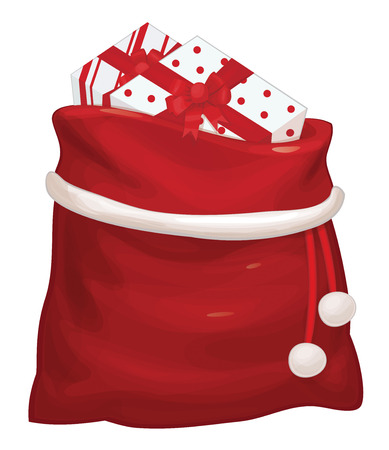 Santa Claus bag with gifts isolated.のイラスト素材
