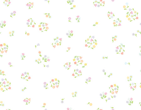 Vector seamless cute floral pattern.のイラスト素材