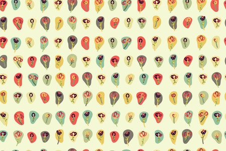 Vector seamless retro floral pattern.のイラスト素材