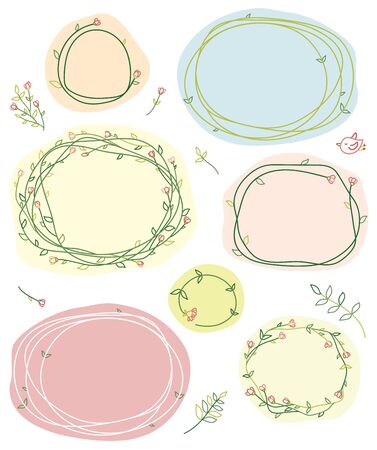 Vector floral frames.のイラスト素材