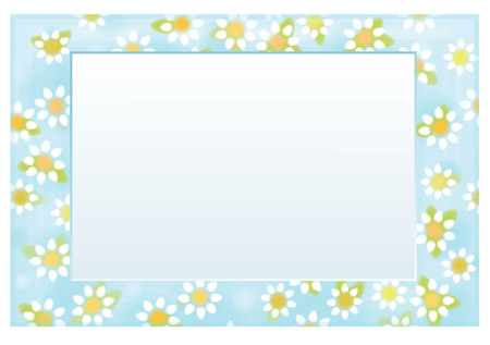 Vector floral  frame 10 x 15,  chamomiles pattern.のイラスト素材