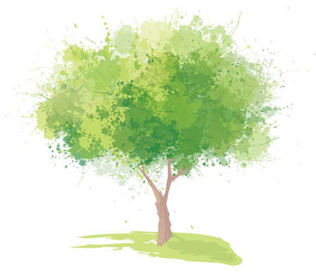 Vector green tree isolated.のイラスト素材