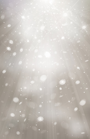 Lights and stars on silver background.のイラスト素材