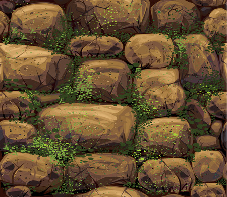 Vector seamless texture of stones covered moss.のイラスト素材