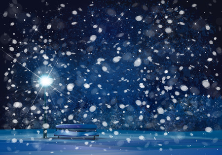 Vector winter wonderland night background.のイラスト素材