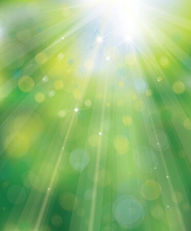 Vector green background with rays and lights.のイラスト素材