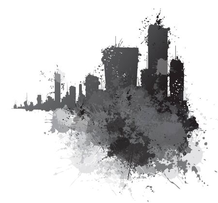 Abstract cityscape,  splashing  backgrounds.のイラスト素材
