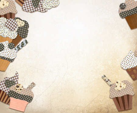 Cupcakes background.の写真素材