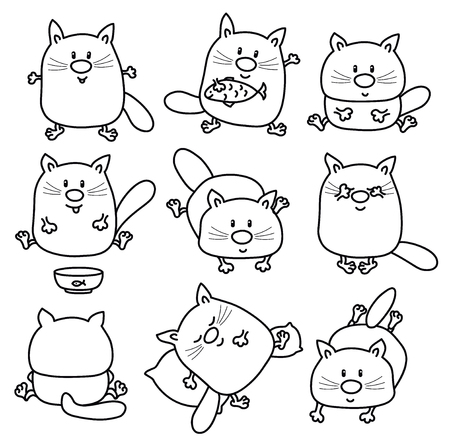 cute cats cartoons isolated.のイラスト素材