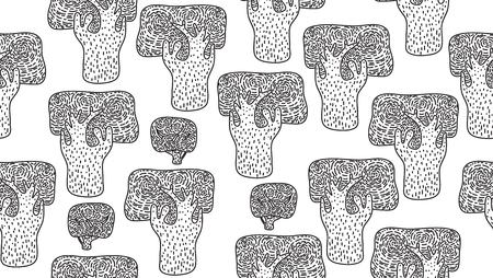 Vector seamless trees pattern isolated.のイラスト素材
