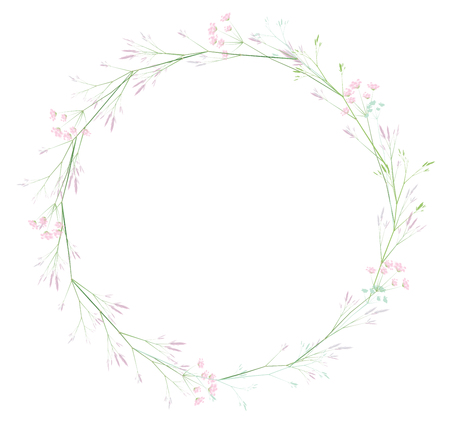 Vector  floral  circle  frame.のイラスト素材