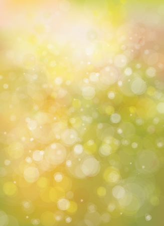 Vector green, yellow  lights, bokeh background.のイラスト素材
