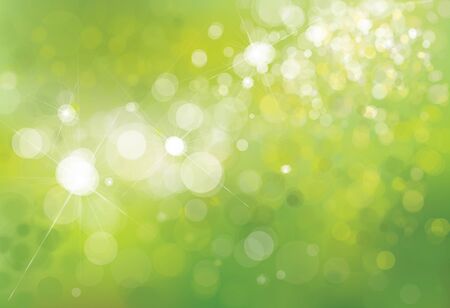 Vector green lights, bokeh background.のイラスト素材