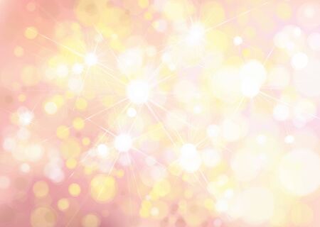 Vector pink and yellow colors, bokeh, sparkle background.のイラスト素材