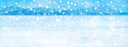 Vector snow fall  mountains background.のイラスト素材