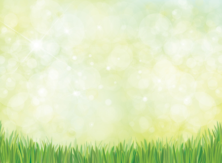 Vector green grass border, nature background.のイラスト素材
