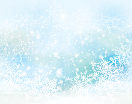 Vector winter,  blue, snowflakes background. Christmas background.のイラスト素材