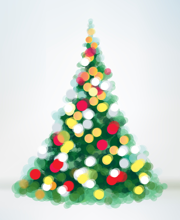 Vector Christmas tree bokeh effect.のイラスト素材