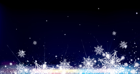 Vector winter,  blue, snowflakes background. Christmas background.のイラスト素材