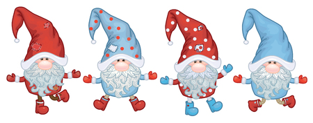 Vector   gnomes cartoons  isolated on white.のイラスト素材