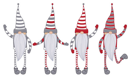 Vector   gnomes cartoons  isolated on white.のイラスト素材