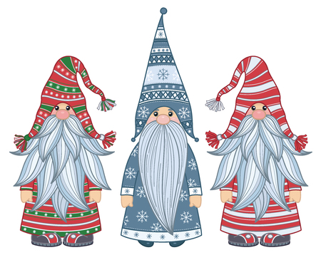 Vector   gnomes cartoons  isolated on white.のイラスト素材