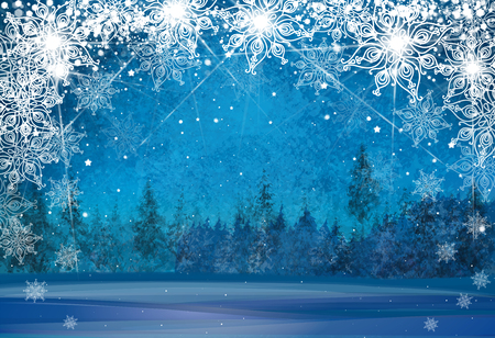Vector winter wonderland background. Christmas card.のイラスト素材