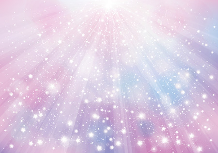 Vector  violet sparkling background with rays, lights and stars.のイラスト素材