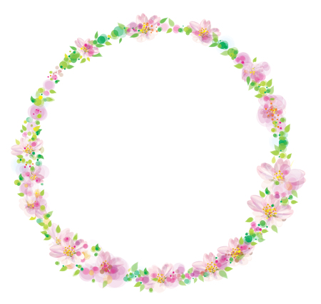 Vector  floral  circle  frame.のイラスト素材