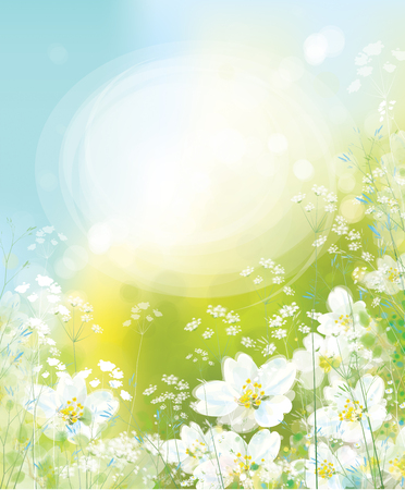 Vector spring floral background.のイラスト素材