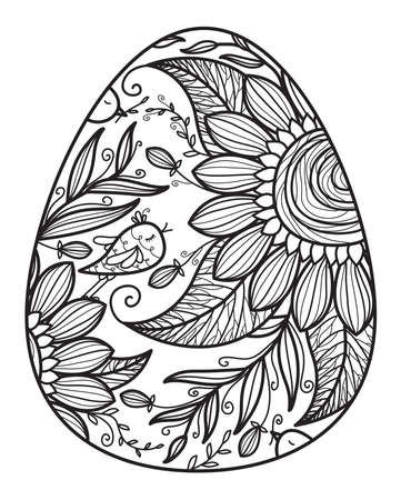 Vector Easter egg shape for coloring.のイラスト素材
