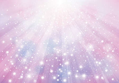 Vector  violet sparkling background with rays, lights and stars.のイラスト素材