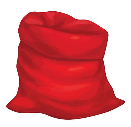 Vector open Santa Claus  bag, isolated on white.のイラスト素材