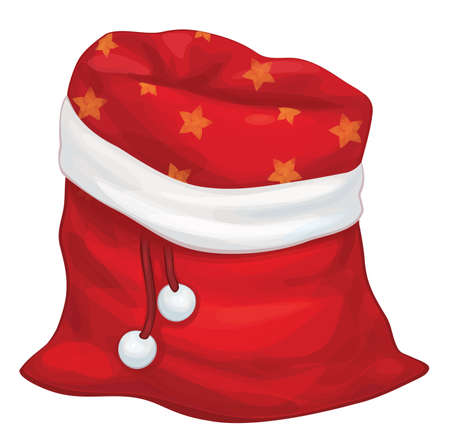 Vector open Santa Claus  bag, isolated on white.のイラスト素材