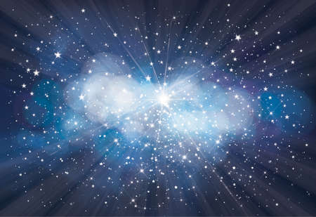 Vector night starry sky background. Abstract  blue, starry background.のイラスト素材