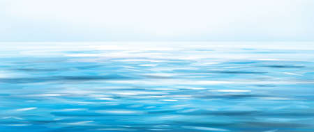Vector blue water and clear sky background. Texture of blue water.のイラスト素材