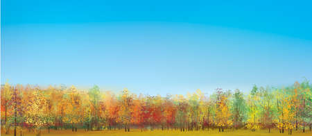 Vector autumnal forest background. Nature autumnal background. Autumnal forest.のイラスト素材