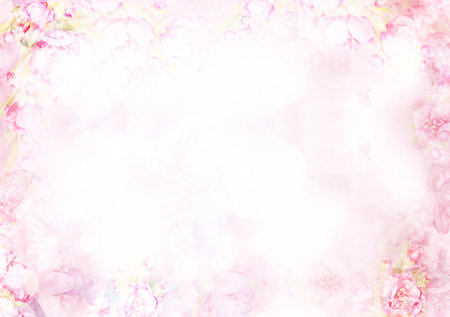 Floral, pink, bokeh background.  Abstract pink background. Illustration.の写真素材