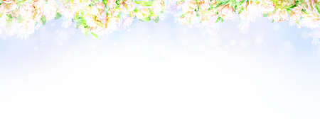 Blossoming tree,  bokeh, nature background. Spring background. Illustration.の写真素材