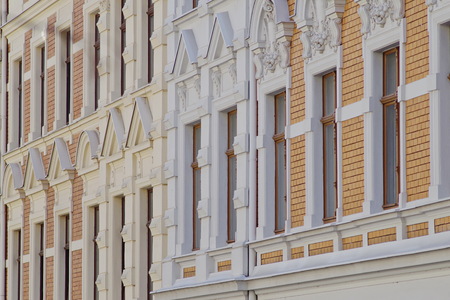 Street front of maintained houses in Goerlitzの写真素材