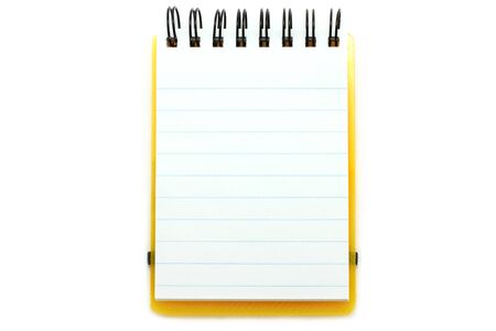 Open notepad on a white backgroundの写真素材