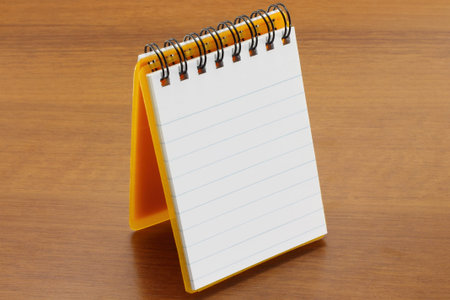 Open notepad on the table close-up