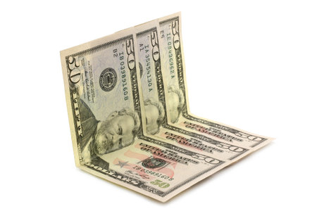 Dollar money on white background
