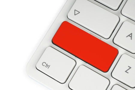 Blank red button on the keyboard close-up の写真素材