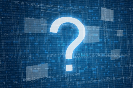 Question mark on digital 
の写真素材
