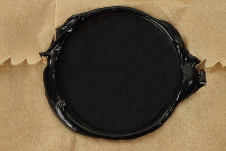 Seal wax on paper bag backgroundの写真素材