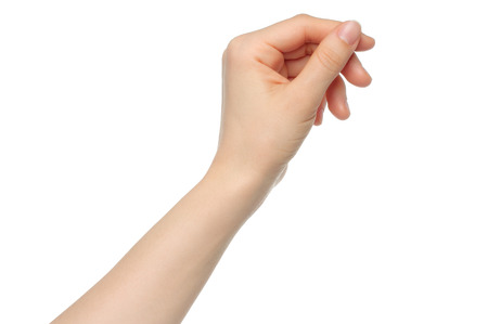 Woman hand like hold charge card on white backround Woman hand like hold charge card on white backround