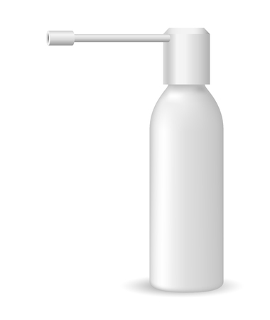 White medical container on white background, realistic vector illustrationのイラスト素材